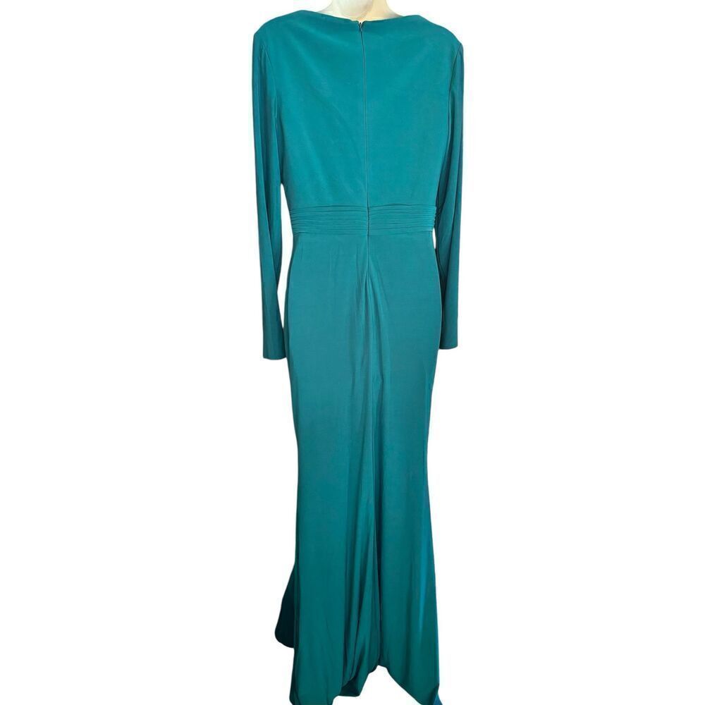 Ieena for Mac Duggal 26554I Long Sleeve High Slit Dress in Emerald Green NWT Siz - Picture 5 of 7